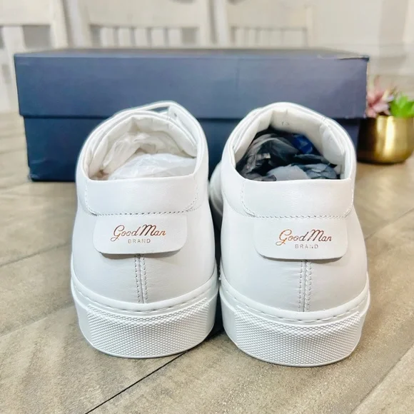 Good Man Brand Edge Men's White Leather Low Italian Sneaker Size 13 - Picture 6 of 7